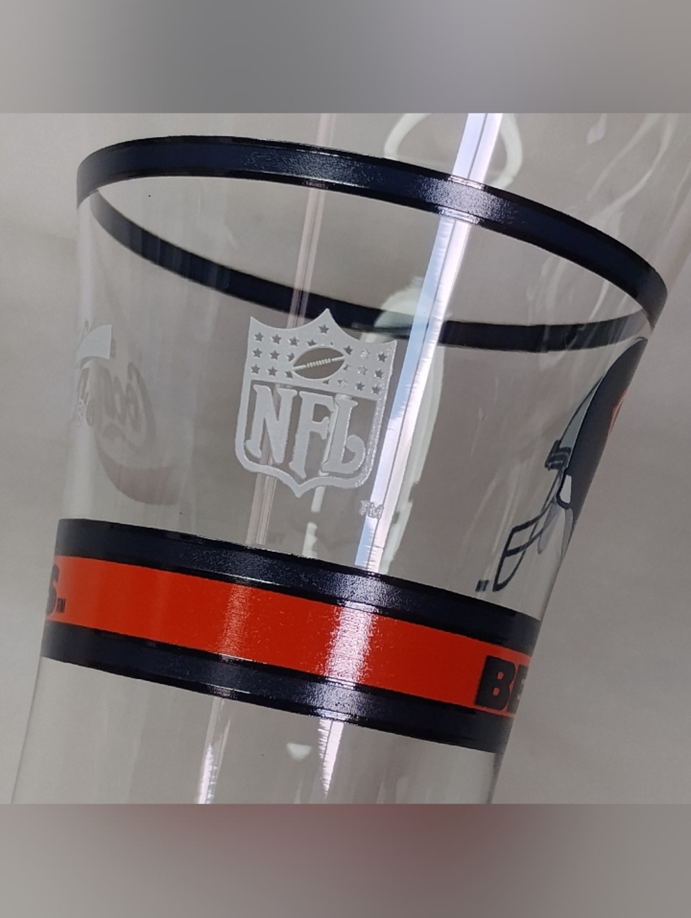 Vintage 5pc Set Chicago Bears Coca-Cola Bar Pub Glasses NFL Football Drinkware - Picture 11 of 11